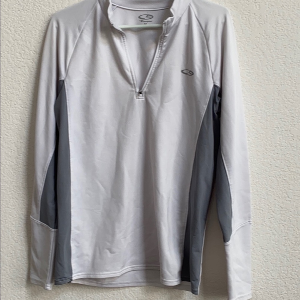champion white 1/4 zip
